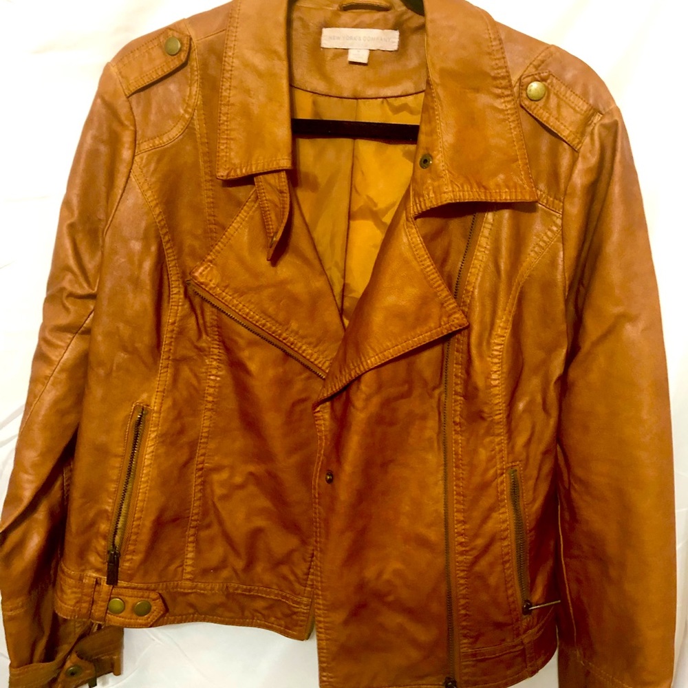NY&CO Tan Leather Jacket